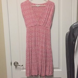 Pink and white dress